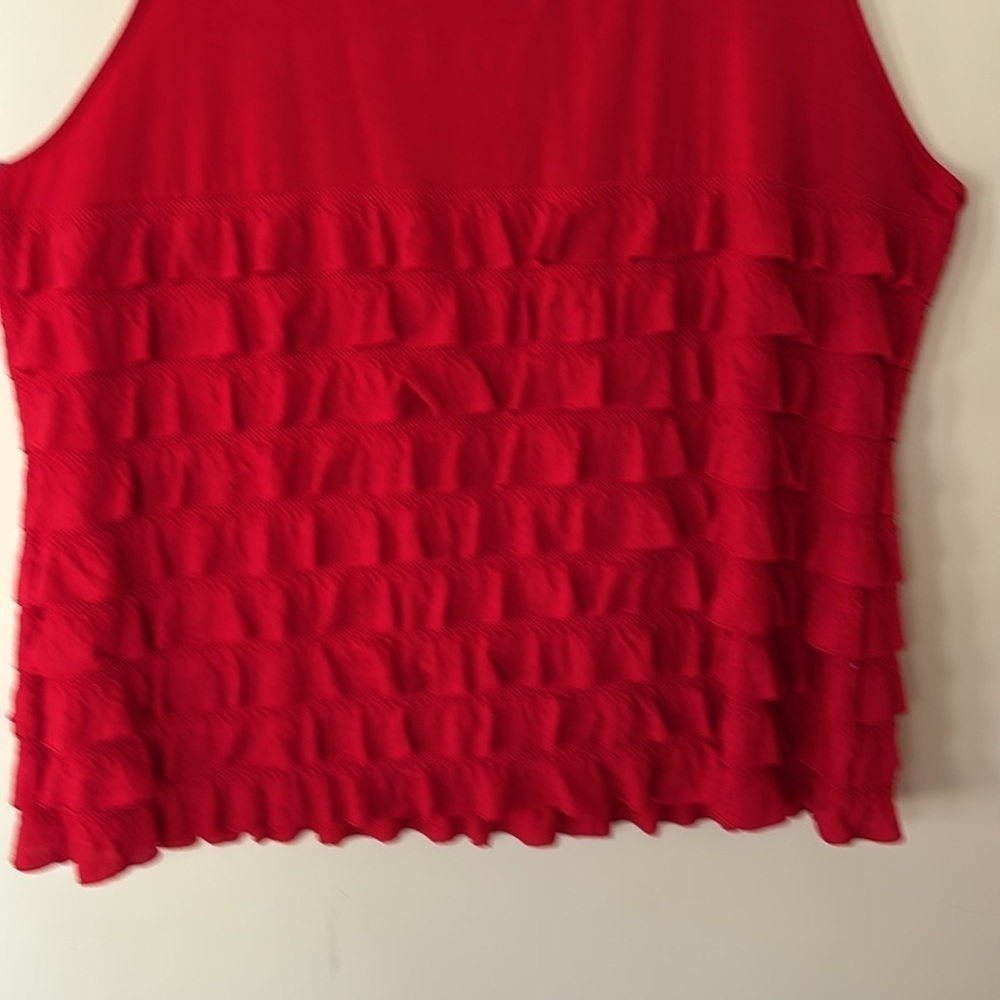 Cato Woman Red Tank Top With Ruffles In Front & Back Size 22/24 - Picture 3 of 10
